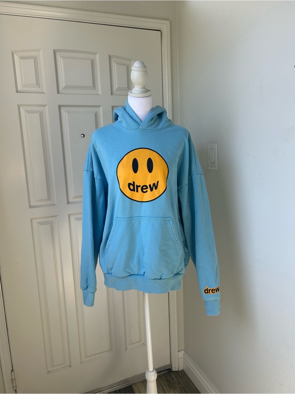 Drew House Sky Blue Mascot Logo Hoodie Oversized Justin Bieber Streetwear XS